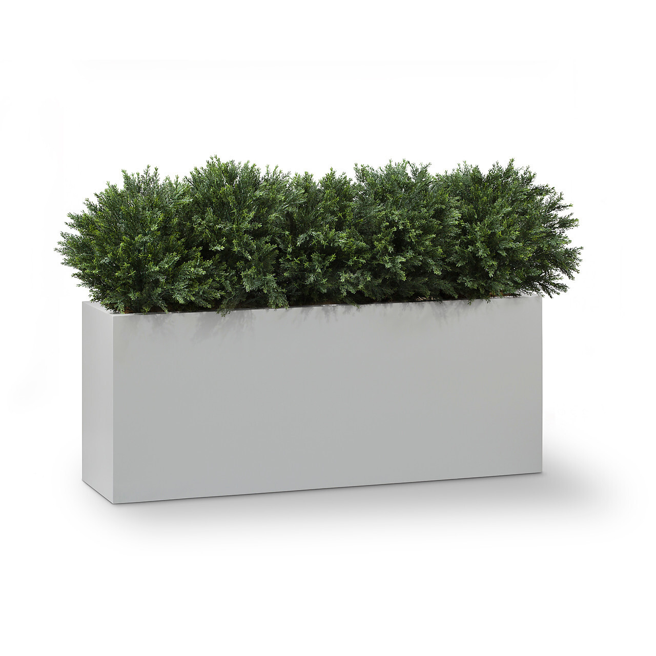 A Modern fiberglass planter box that can be used in a keyhole garden